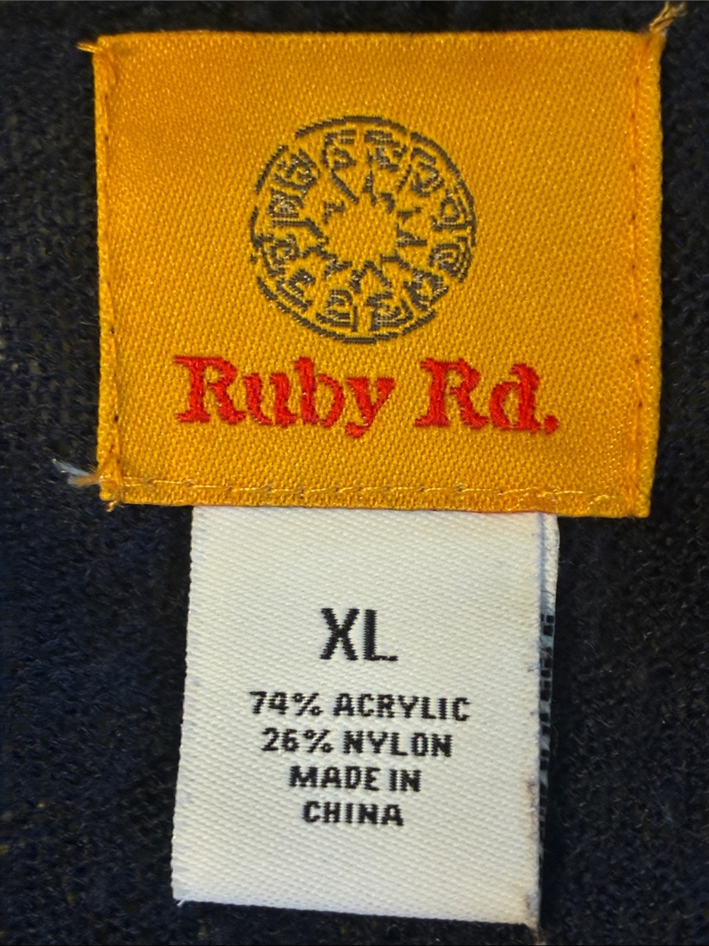 Ruby Rd. Navy Open-Front Cardigan with Eyelet Trim - Picture 2 of 6